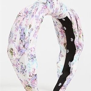 Lele Sadoughi X LoveShackFancy Floral Headband with Purple and White Accents